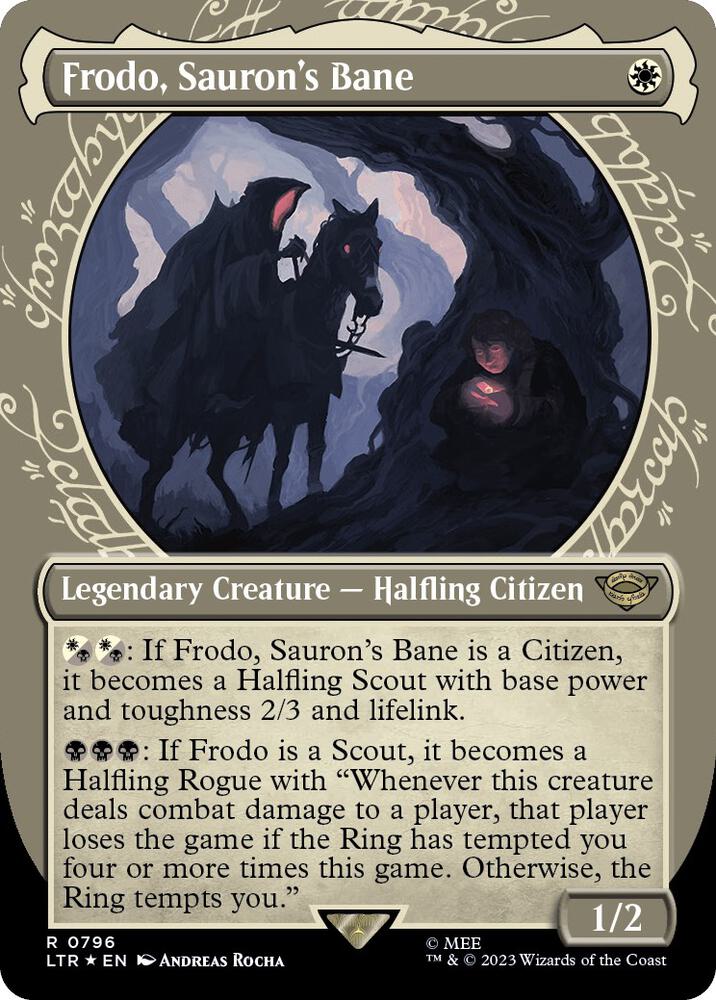 Frodo, Sauron's Bane (Showcase) (Surge Foil) 796 card from Universes Beyond: The Lord of the Rings: Tales of Middle-earth