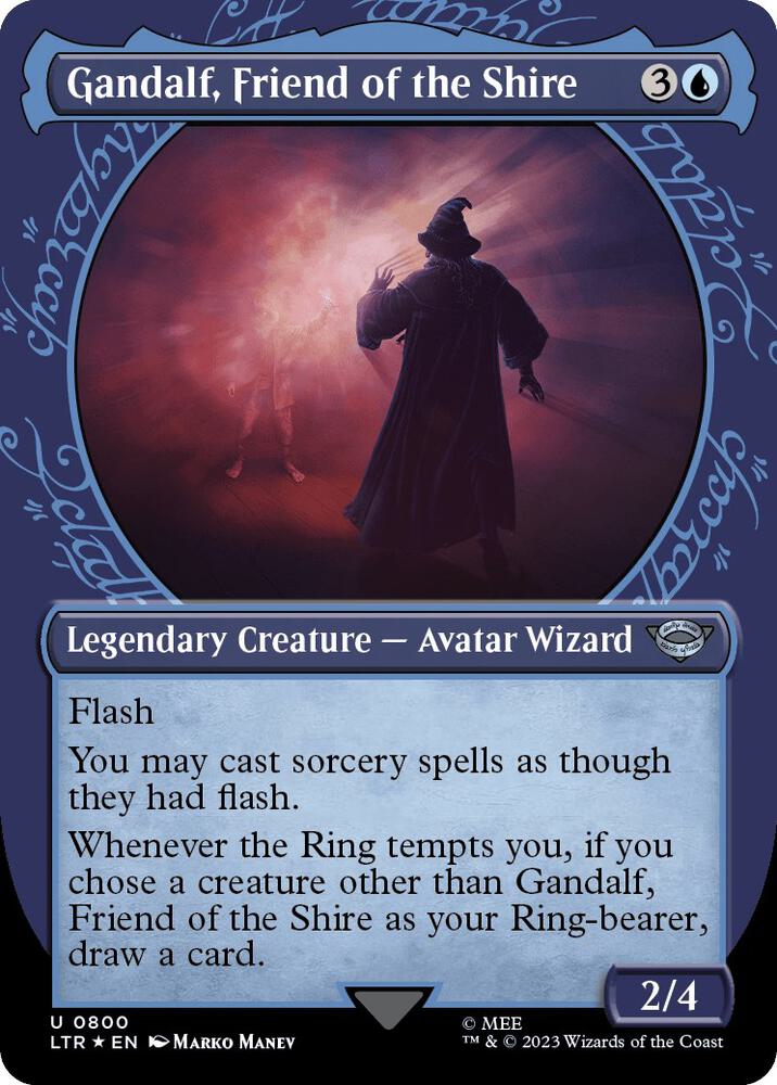 Gandalf, Friend of the Shire (Showcase) (Surge Foil) 800 card from Universes Beyond: The Lord of the Rings: Tales of Middle-earth