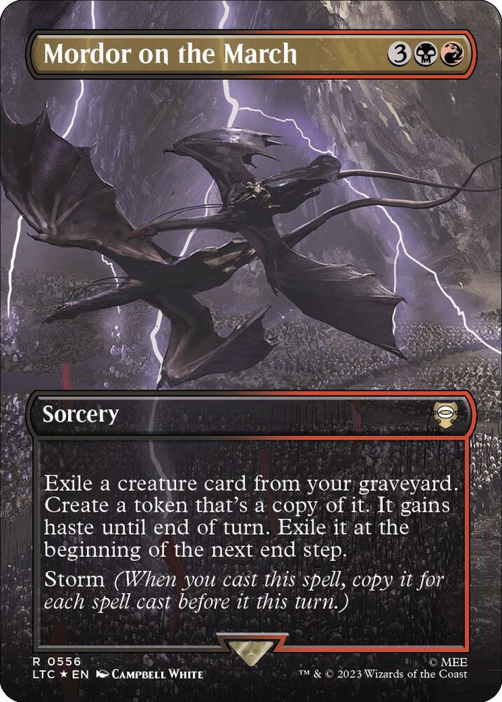 Mordor on the March (Borderless) (Surge Foil) 556 card from Commander: The Lord of the Rings: Tales of Middle-earth