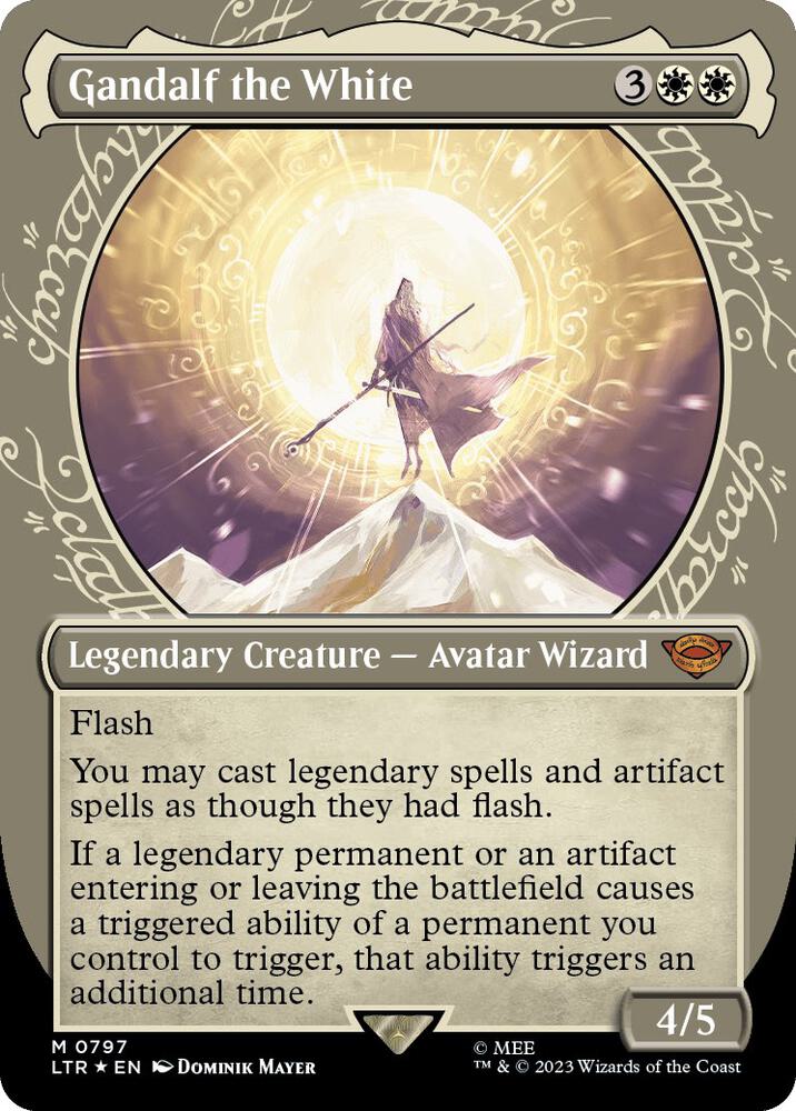 Gandalf the White (Showcase) (Surge Foil) 797 card from Universes Beyond: The Lord of the Rings: Tales of Middle-earth