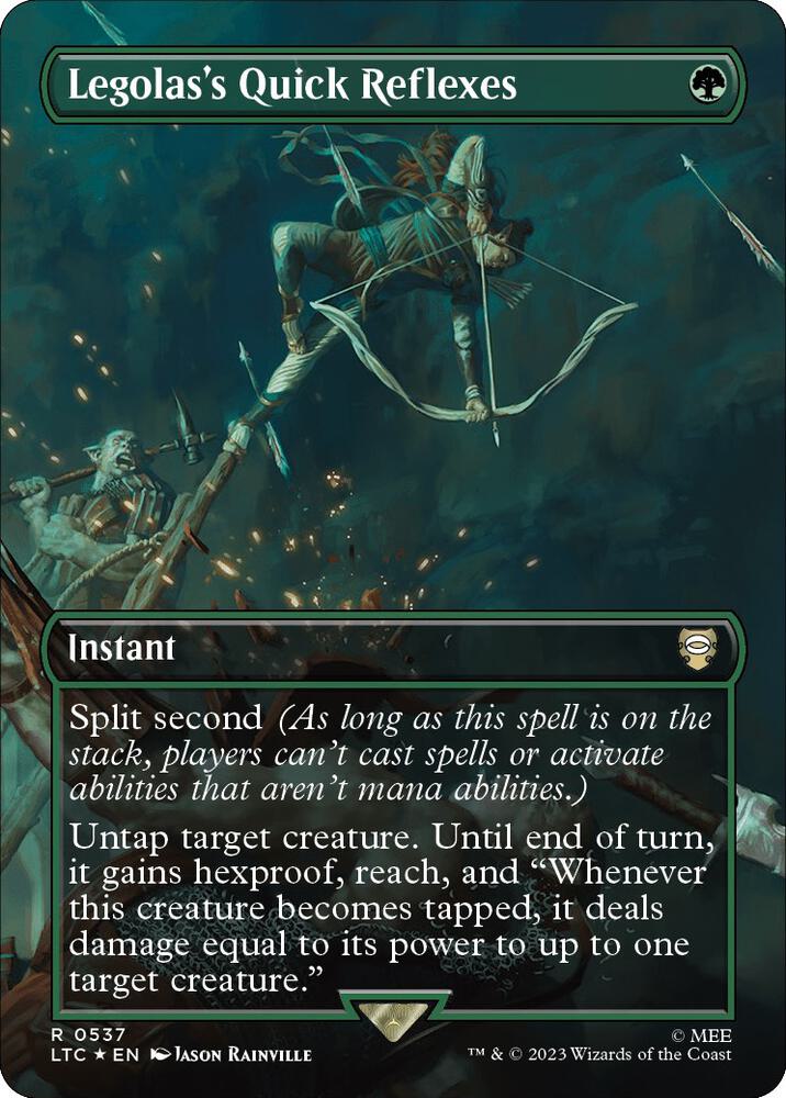 Legolas's Quick Reflexes (Borderless) (Surge Foil) 537 card from Commander: The Lord of the Rings: Tales of Middle-earth