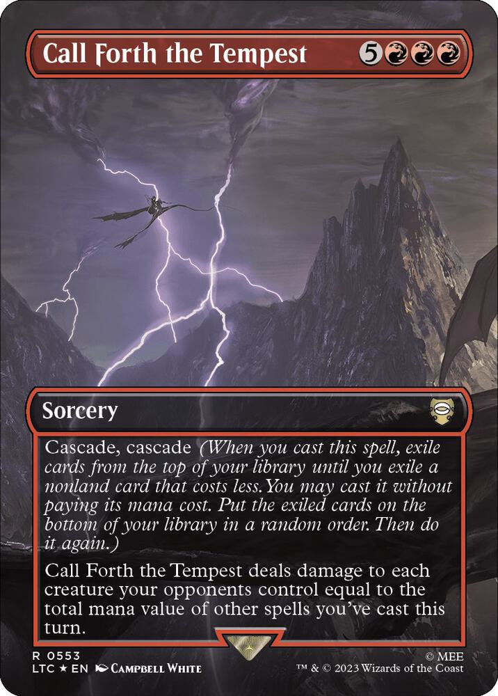 Call Forth the Tempest (Borderless) (Surge Foil) 553 card from Commander: The Lord of the Rings: Tales of Middle-earth