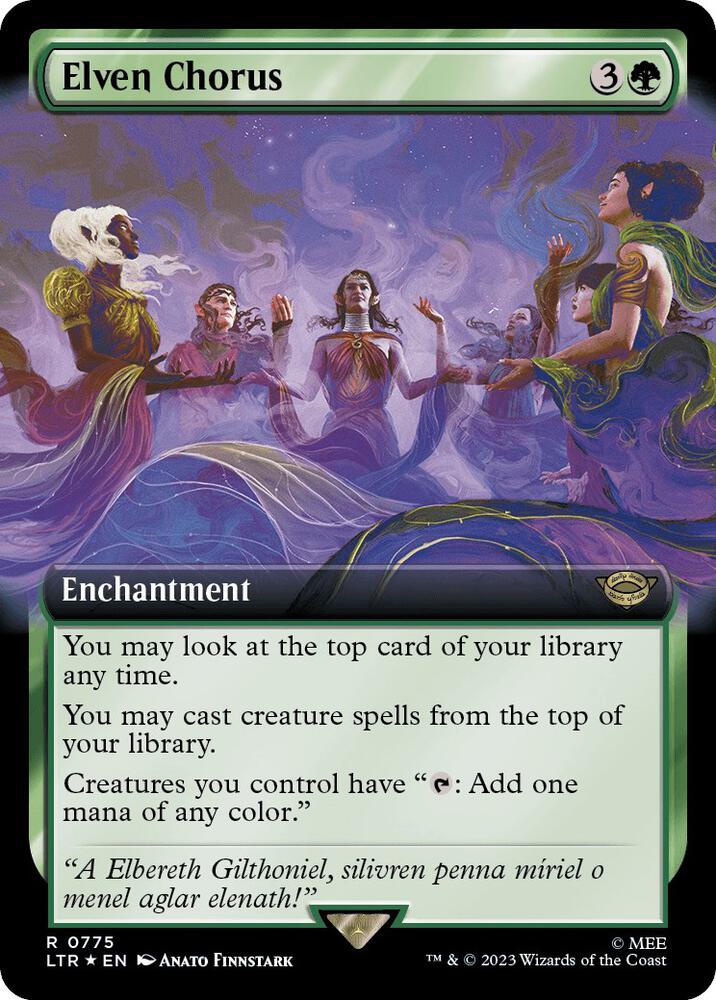 Elven Chorus (Extended Art) (Surge Foil) 775 card from Universes Beyond: The Lord of the Rings: Tales of Middle-earth