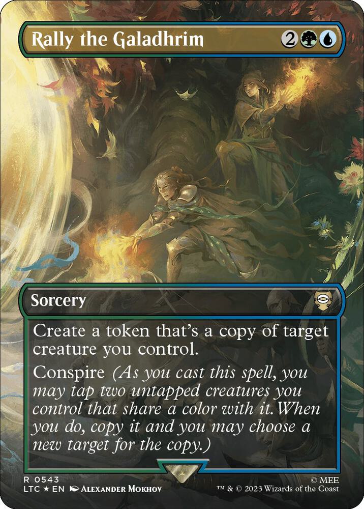 Rally the Galadhrim (Borderless) (Surge Foil) 543 card from Commander: The Lord of the Rings: Tales of Middle-earth