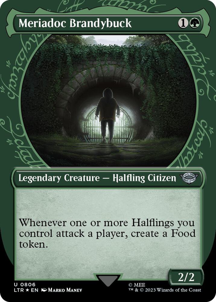Meriadoc Brandybuck (Showcase) (Surge Foil) 806 card from Universes Beyond: The Lord of the Rings: Tales of Middle-earth