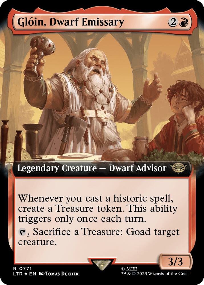 Gloin, Dwarf Emissary (Extended Art) (Surge Foil) 771 card from Universes Beyond: The Lord of the Rings: Tales of Middle-earth