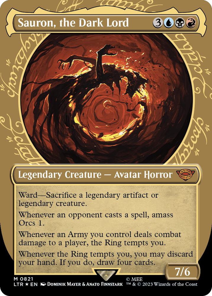 Sauron, the Dark Lord (Showcase) (Surge Foil) 821 card from Universes Beyond: The Lord of the Rings: Tales of Middle-earth