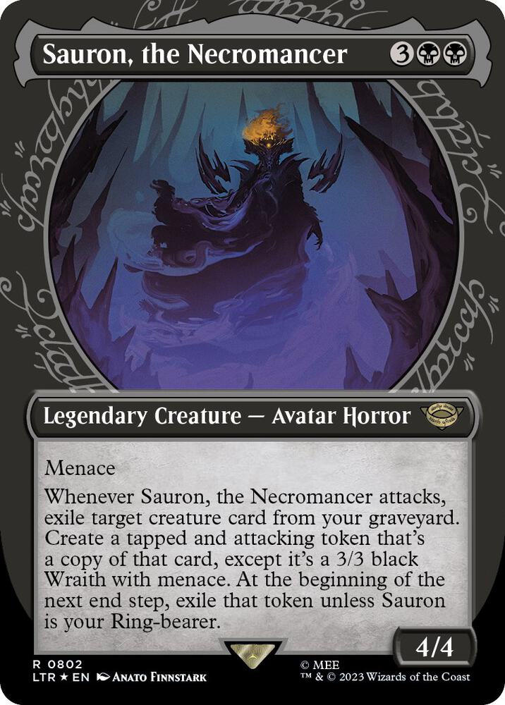 Sauron, the Necromancer (Showcase) (Surge Foil) 802 card from Universes Beyond: The Lord of the Rings: Tales of Middle-earth