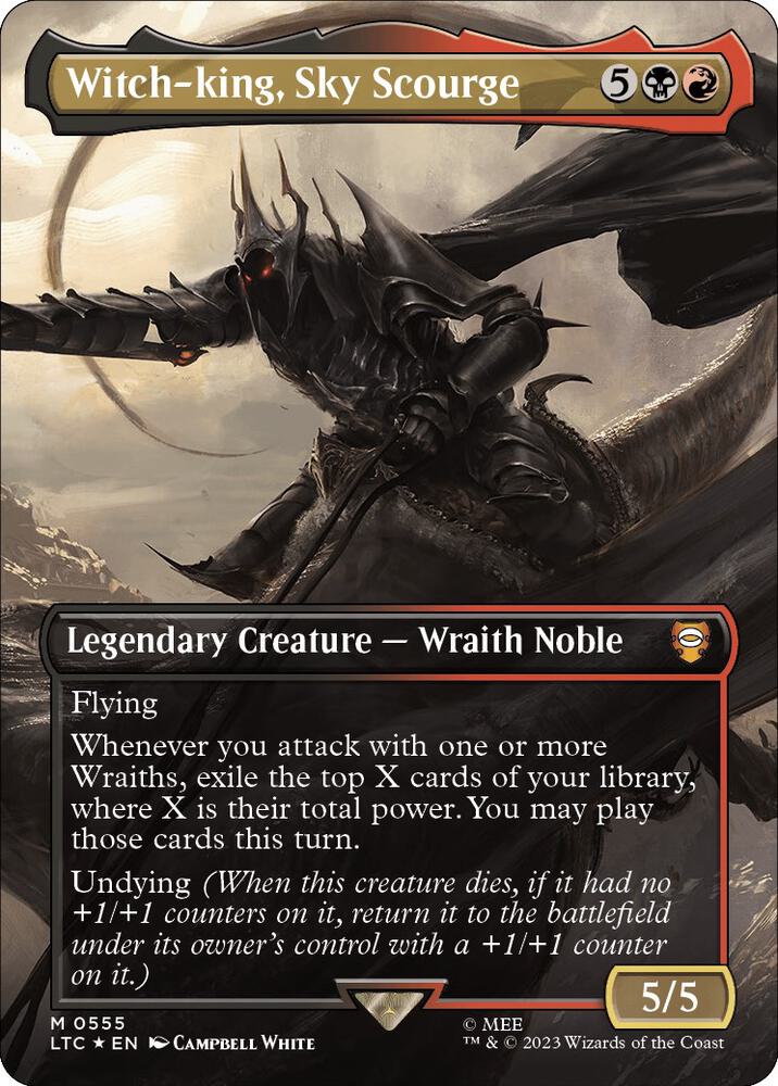 Witch-king, Sky Scourge (Borderless) (Surge Foil) 555 card from Commander: The Lord of the Rings: Tales of Middle-earth