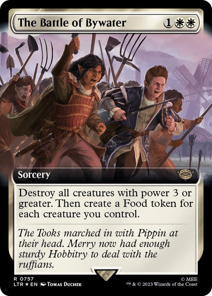 The Battle of Bywater (Extended Art) (Surge Foil) 757 card from Universes Beyond: The Lord of the Rings: Tales of Middle-earth