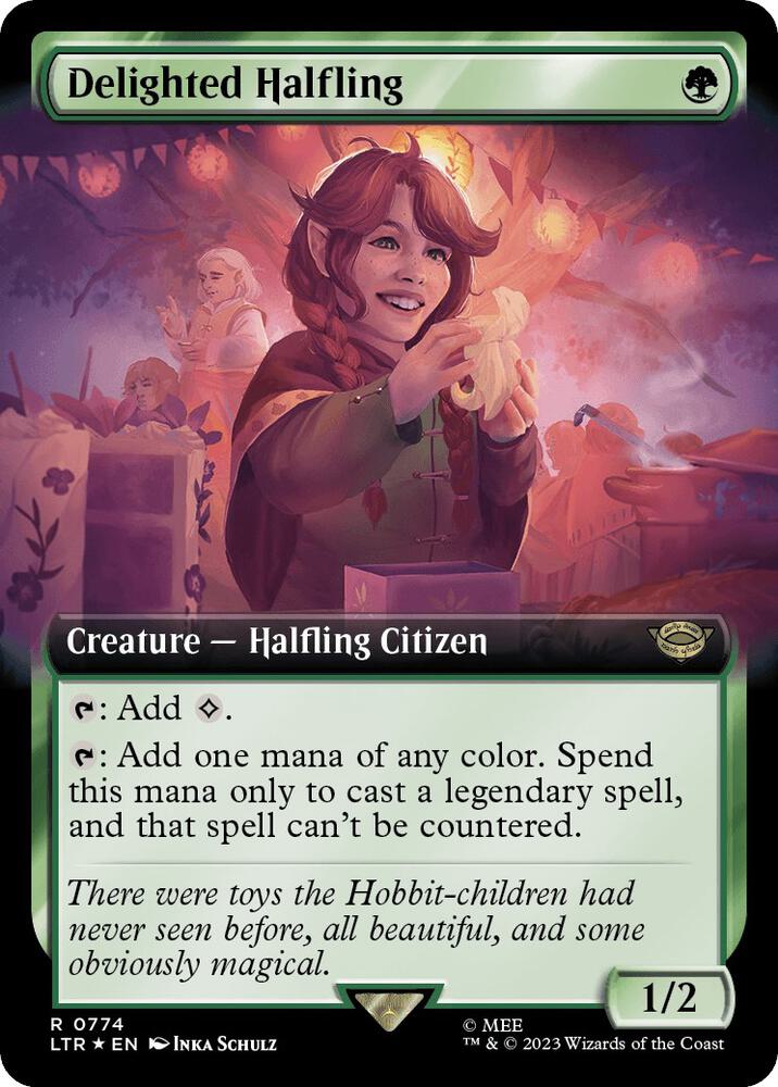 Delighted Halfling (Extended Art) (Surge Foil) 774 card from Universes Beyond: The Lord of the Rings: Tales of Middle-earth