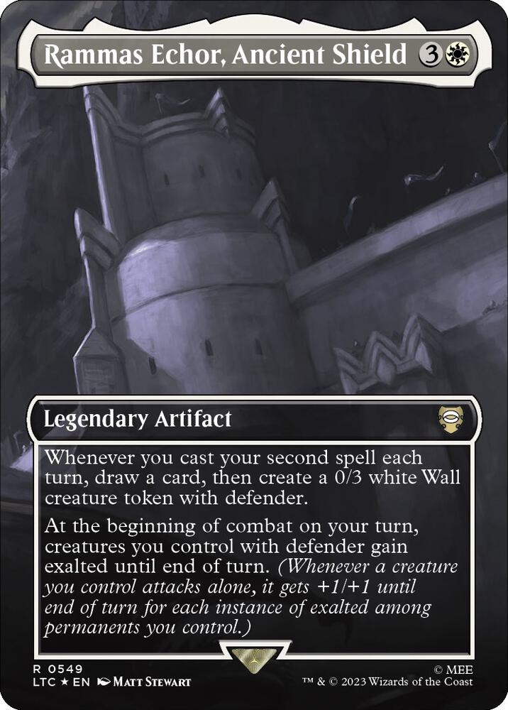 Rammas Echor, Ancient Shield (Borderless) (Surge Foil) 549 card from Commander: The Lord of the Rings: Tales of Middle-earth