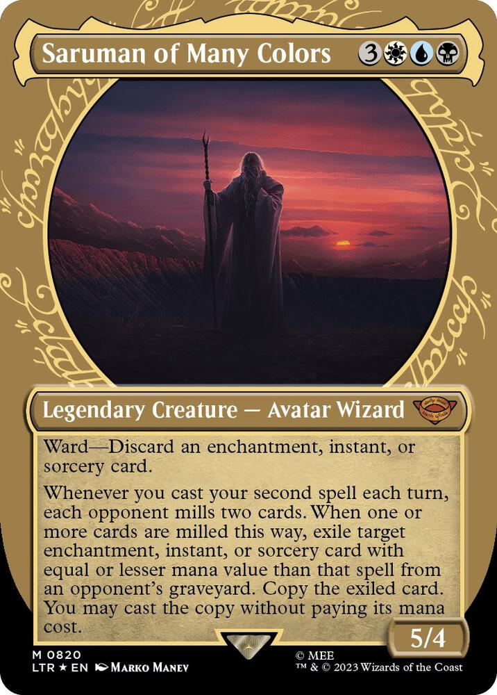 Saruman of Many Colors (Showcase) (Surge Foil) 820 card from Universes Beyond: The Lord of the Rings: Tales of Middle-earth