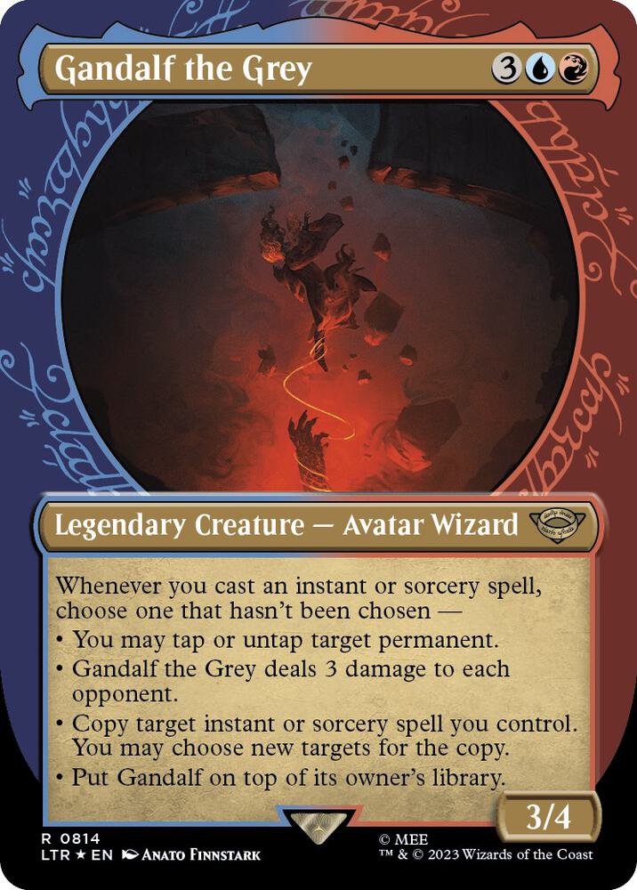 Gandalf the Grey (Showcase) (Surge Foil) 814 card from Universes Beyond: The Lord of the Rings: Tales of Middle-earth