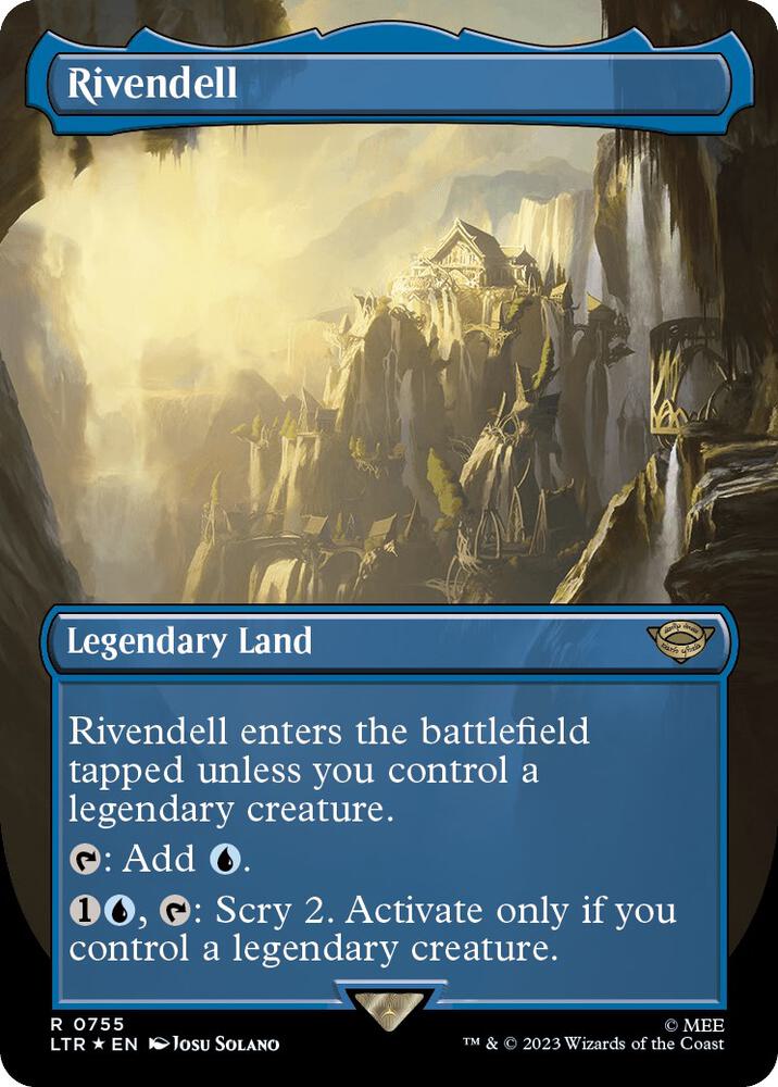 Rivendell (Borderless) (Surge Foil) 755 card from Universes Beyond: The Lord of the Rings: Tales of Middle-earth
