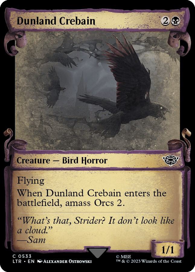 Dunland Crebain (Showcase Scrolls) 533 card from Universes Beyond: The Lord of the Rings: Tales of Middle-earth
