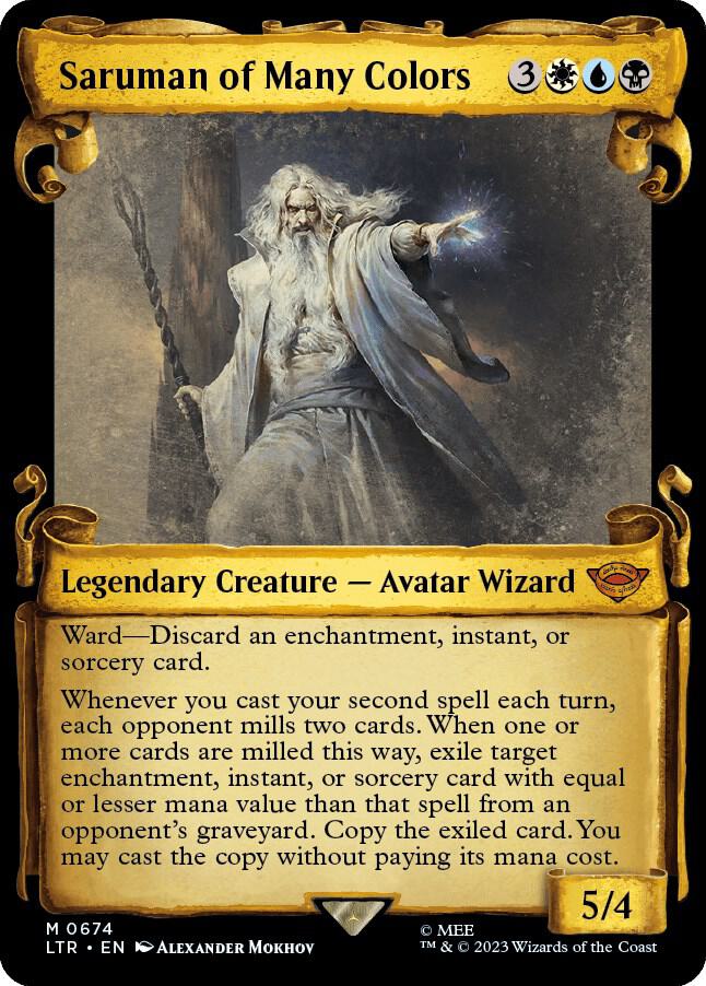 Saruman of Many Colors (Showcase Scrolls) 674 card from Universes Beyond: The Lord of the Rings: Tales of Middle-earth