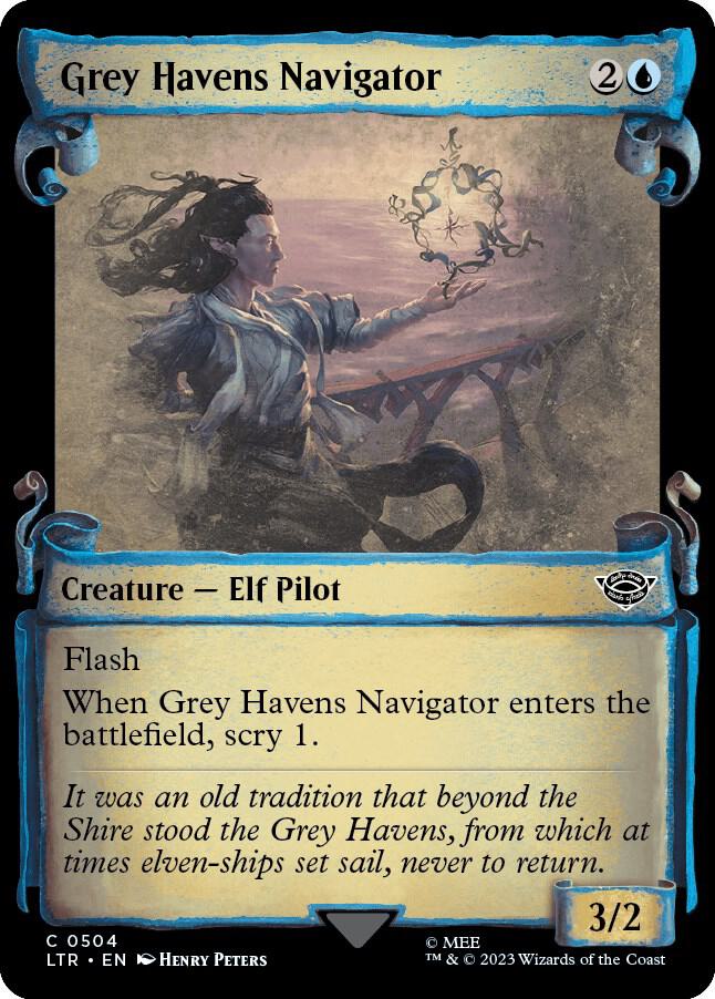 Grey Havens Navigator (Showcase Scrolls) 504 card from Universes Beyond: The Lord of the Rings: Tales of Middle-earth