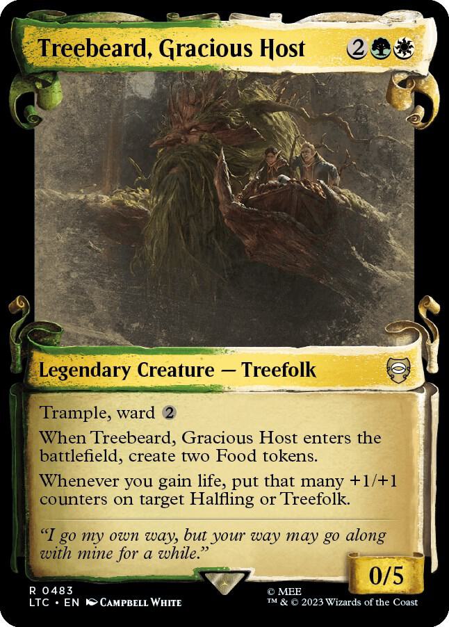 Treebeard, Gracious Host (Showcase Scrolls) 483 card from Commander: The Lord of the Rings: Tales of Middle-earth