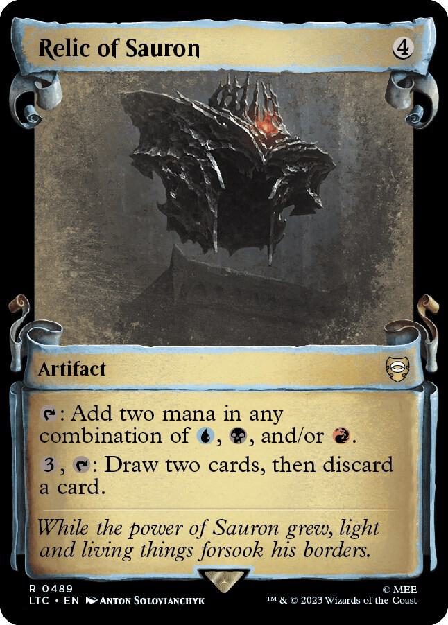 Relic of Sauron (Showcase Scrolls) 489 card from Commander: The Lord of the Rings: Tales of Middle-earth