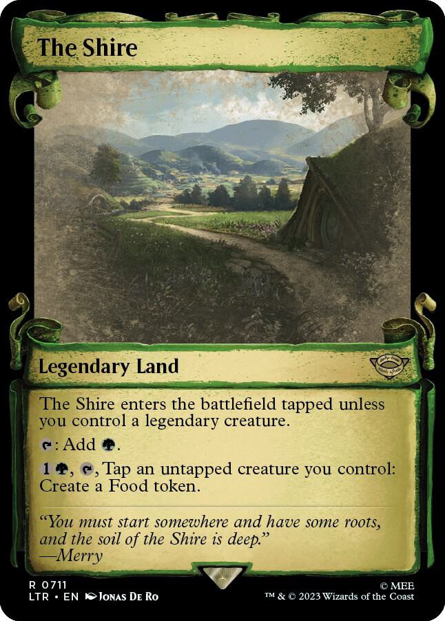 The Shire (Showcase Scrolls) 711 card from Universes Beyond: The Lord of the Rings: Tales of Middle-earth