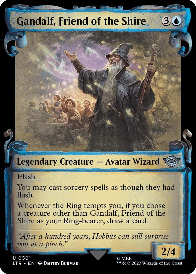 Gandalf, Friend of the Shire (Showcase Scrolls) 501 card from Universes Beyond: The Lord of the Rings: Tales of Middle-earth