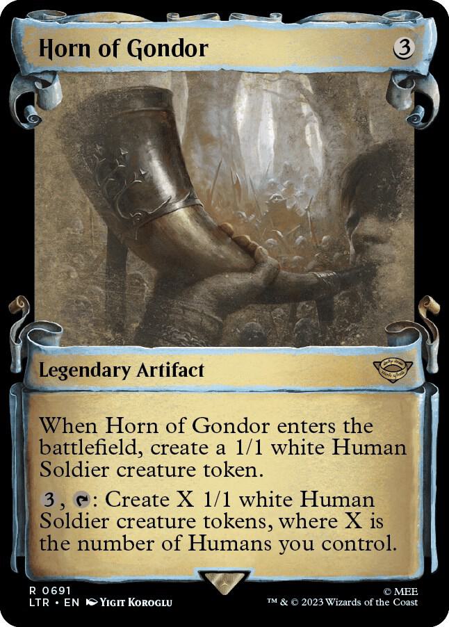 Horn of Gondor (Showcase Scrolls) 691 card from Universes Beyond: The Lord of the Rings: Tales of Middle-earth