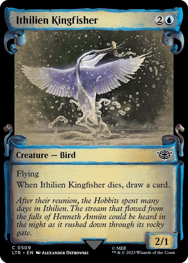 Ithilien Kingfisher (Showcase Scrolls) 509 card from Universes Beyond: The Lord of the Rings: Tales of Middle-earth