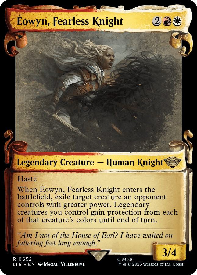 Eowyn, Fearless Knight (Showcase Scrolls) 652 card from Universes Beyond: The Lord of the Rings: Tales of Middle-earth