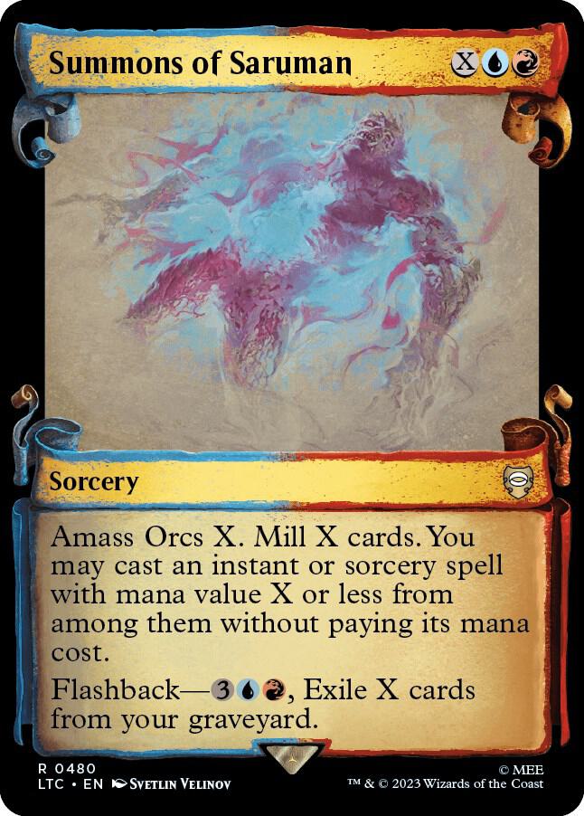 Summons of Saruman (Showcase Scrolls) 480 card from Commander: The Lord of the Rings: Tales of Middle-earth