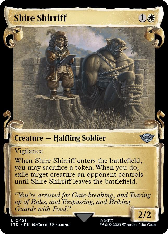 Shire Shirriff (Showcase Scrolls) 481 card from Universes Beyond: The Lord of the Rings: Tales of Middle-earth