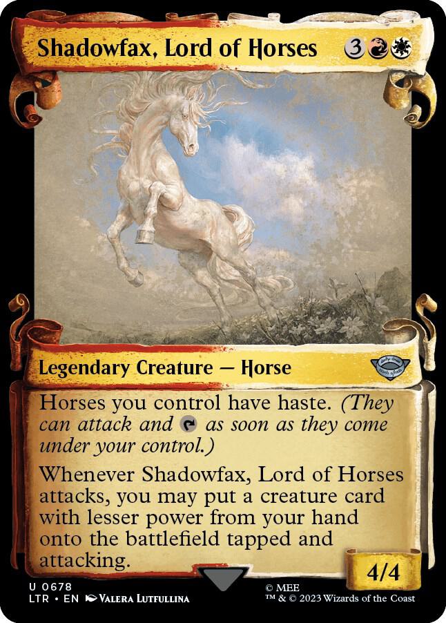 Shadowfax, Lord of Horses (Showcase Scrolls) 678 card from Universes Beyond: The Lord of the Rings: Tales of Middle-earth