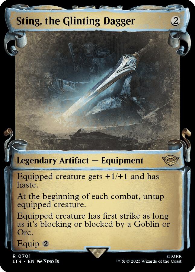 Sting, the Glinting Dagger (Showcase Scrolls) 701 card from Universes Beyond: The Lord of the Rings: Tales of Middle-earth
