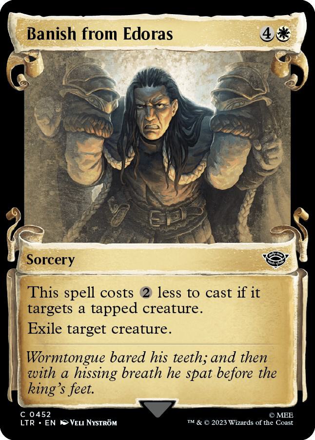Banish from Edoras (Showcase Scrolls) 452 card from Universes Beyond: The Lord of the Rings: Tales of Middle-earth