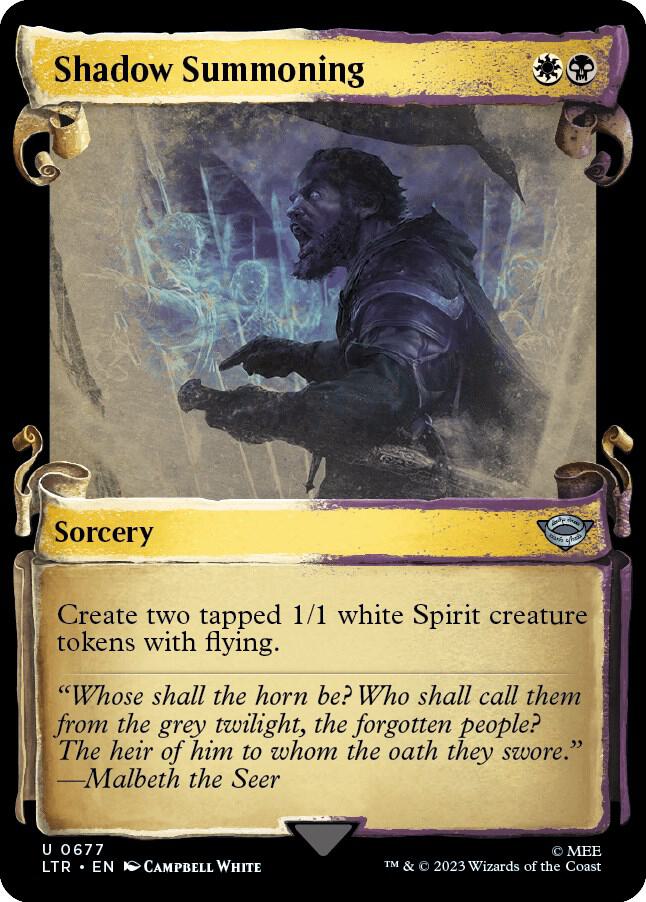 Shadow Summoning (Showcase Scrolls) 677 card from Universes Beyond: The Lord of the Rings: Tales of Middle-earth
