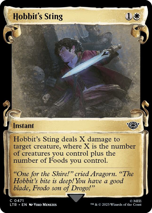 Hobbit's Sting (Showcase Scrolls) 471 card from Universes Beyond: The Lord of the Rings: Tales of Middle-earth