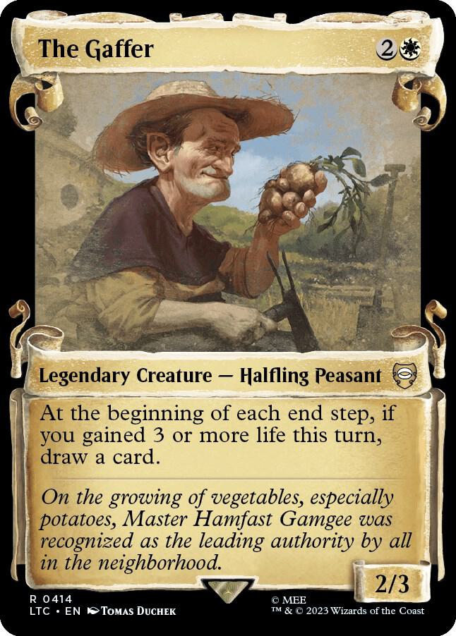 The Gaffer (Showcase Scrolls) 414 card from Commander: The Lord of the Rings: Tales of Middle-earth