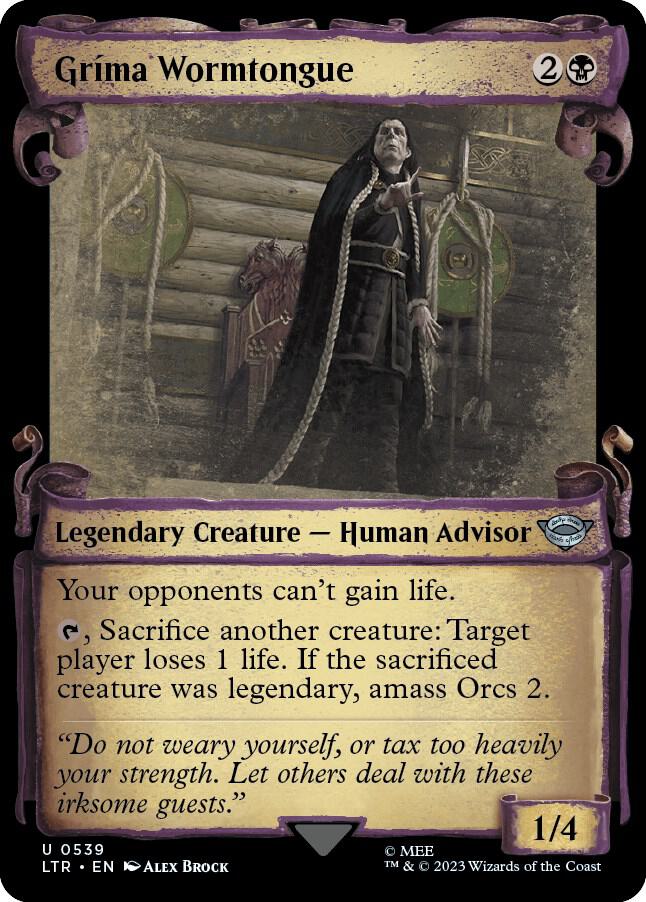 Grima Wormtongue (Showcase Scrolls) 539 card from Universes Beyond: The Lord of the Rings: Tales of Middle-earth