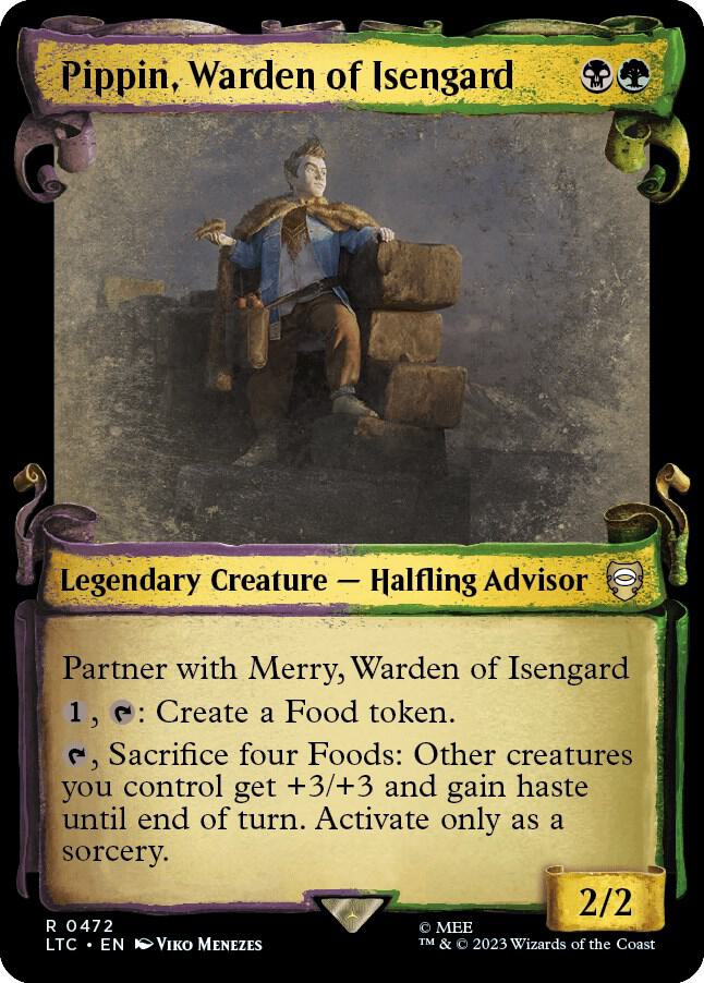 Pippin, Warden of Isengard (Showcase Scrolls) 472 card from Commander: The Lord of the Rings: Tales of Middle-earth