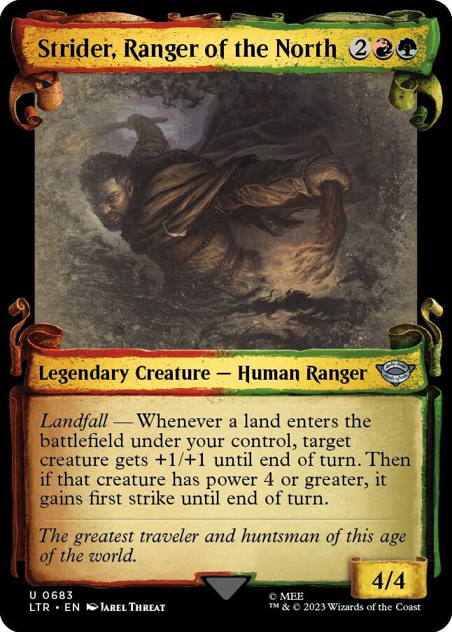 Strider, Ranger of the North (Showcase Scrolls) 683 card from Universes Beyond: The Lord of the Rings: Tales of Middle-earth