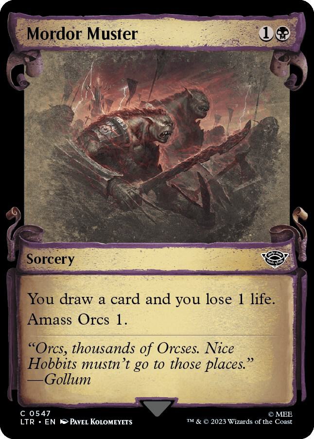 Mordor Muster (Showcase Scrolls) 547 card from Universes Beyond: The Lord of the Rings: Tales of Middle-earth