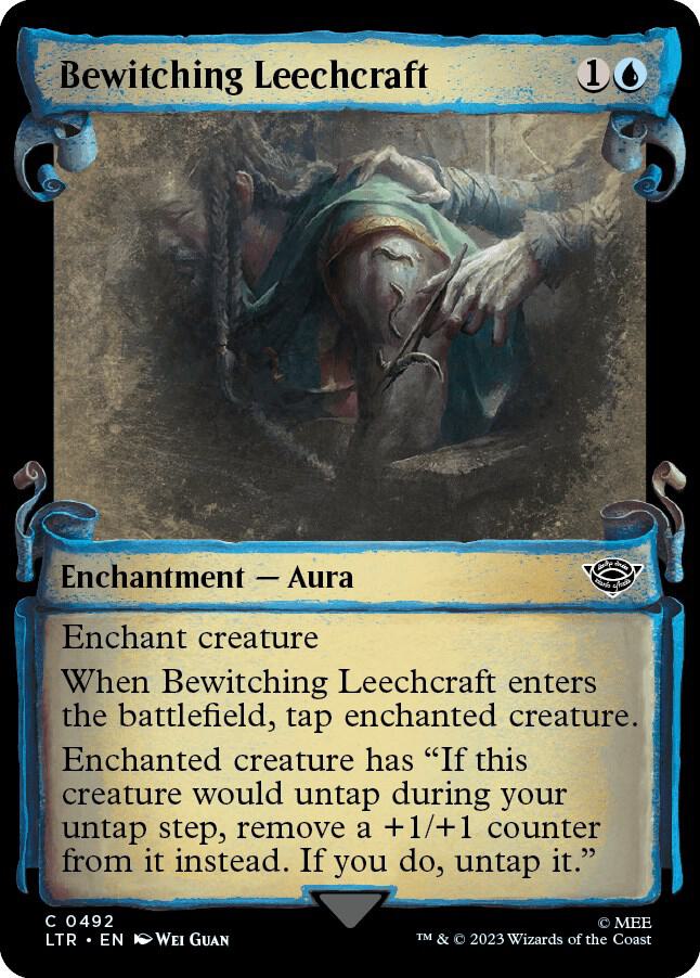 Bewitching Leechcraft (Showcase Scrolls) 492 card from Universes Beyond: The Lord of the Rings: Tales of Middle-earth