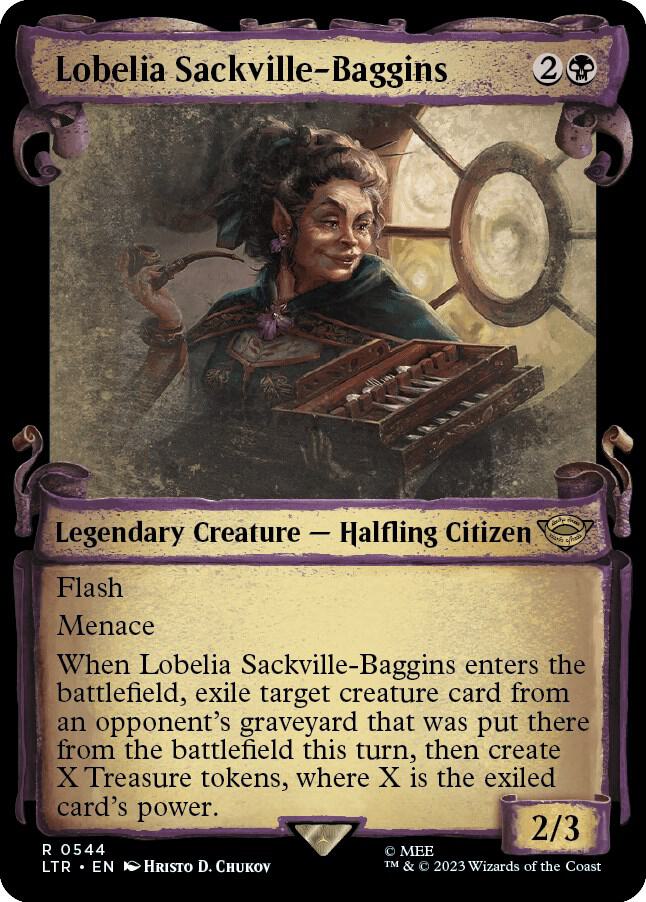 Lobelia Sackville-Baggins (Showcase Scrolls) 544 card from Universes Beyond: The Lord of the Rings: Tales of Middle-earth