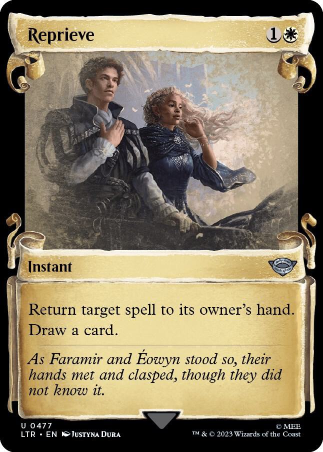 Reprieve (Showcase Scrolls) 477 card from Universes Beyond: The Lord of the Rings: Tales of Middle-earth