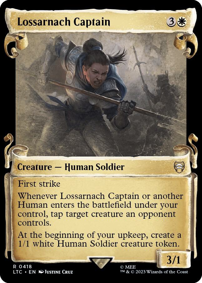 Lossarnach Captain (Showcase Scrolls) 418 card from Commander: The Lord of the Rings: Tales of Middle-earth