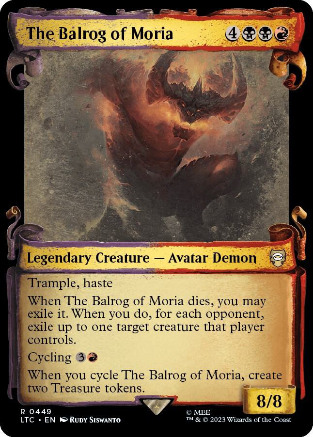 The Balrog of Moria (Showcase Scrolls) 449 card from Commander: The Lord of the Rings: Tales of Middle-earth