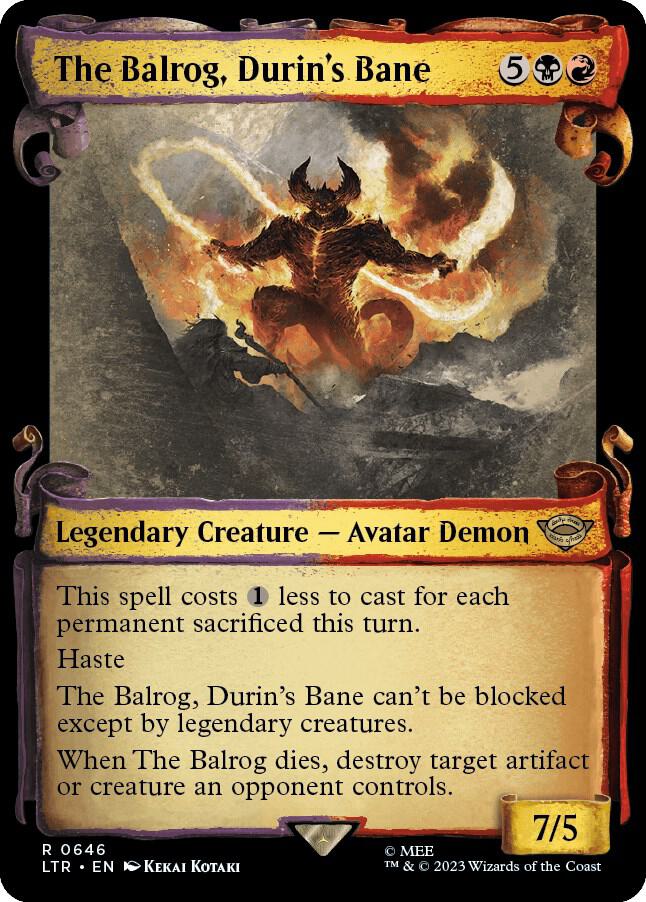 The Balrog, Durin's Bane (Showcase Scrolls) 646 card from Universes Beyond: The Lord of the Rings: Tales of Middle-earth