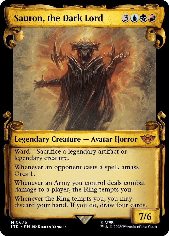 Sauron, the Dark Lord (Showcase Scrolls) 675 card from Universes Beyond: The Lord of the Rings: Tales of Middle-earth