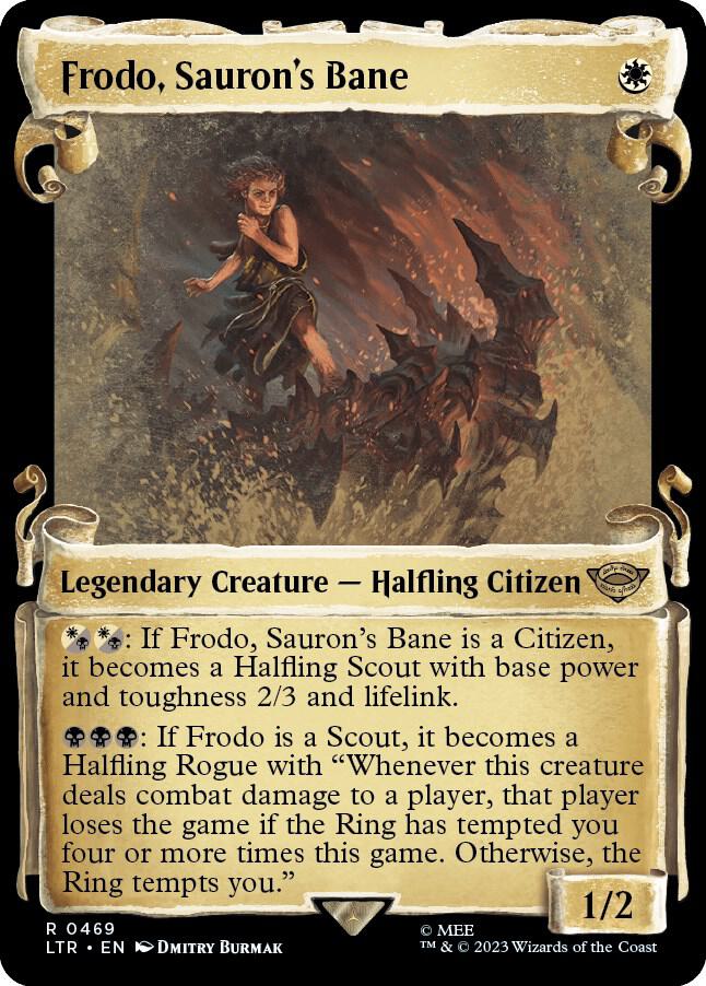 Frodo, Sauron's Bane (Showcase Scrolls) 469 card from Universes Beyond: The Lord of the Rings: Tales of Middle-earth