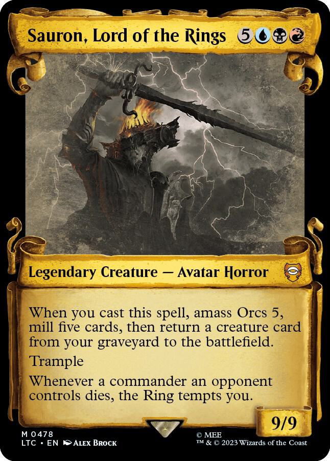 Sauron, Lord of the Rings (Showcase Scrolls) 478 card from Commander: The Lord of the Rings: Tales of Middle-earth